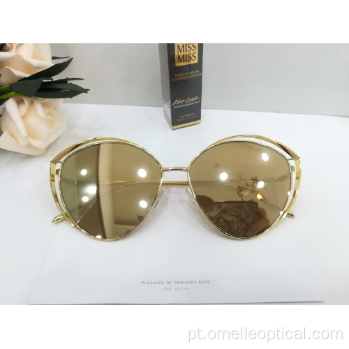 New Oval Full Frame Sunglasses Para Mulheres